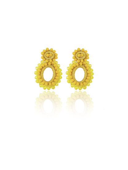 Blossom small yellow - handmade earrings, summer earrings, colourful earrings, καλοκαιρινα σκουλαρικια, χειροποιητα σκουλαρικια, χρωματιστα σκουλαρικια