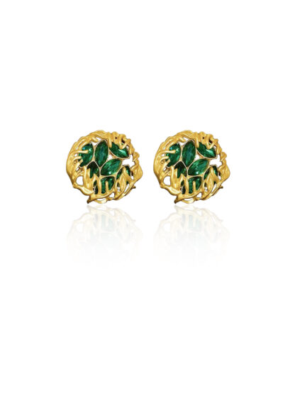 Calais - vintage earrings, gold earrings, zircon earrings, stud earrings, σκουλαρικια vintage, χρυσα σκουλαρικια, σκουλαρικια με ζιργκον