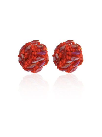 Cosette red - summer earrings, bead earrings, handmade earrings, red earrings, καλοκαιρινα σκουλαρικια, χειροποιητα σκουλαρικια, κοκκινα σκουλαρικια, σκουλαρικια με χαντρες