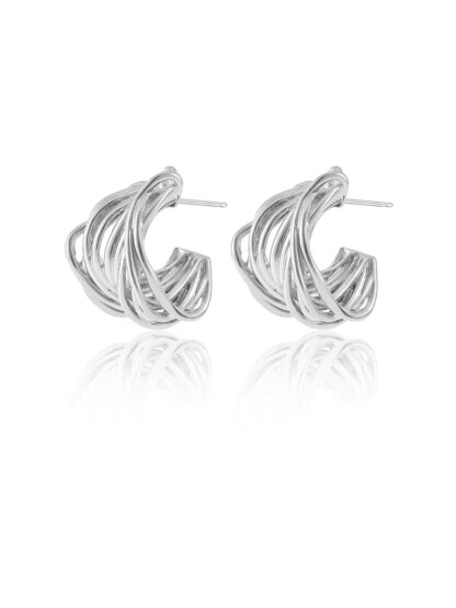 Essi silver - silver hoops, hoop earrings, stainless steel earrings, stainless steel hoops, ατσαλινα σκουλαρικια, σκουλαρικια κρικοι, ασημι κρικοι, ατσαλινοι κρικοι, ασημι σκουλαρικια