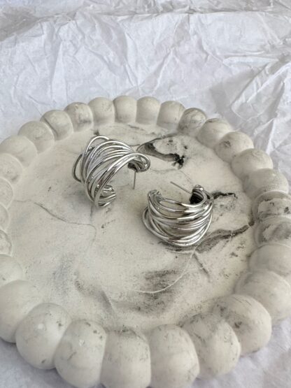 Essi silver - silver hoops, hoop earrings, stainless steel earrings, stainless steel hoops, ατσαλινα σκουλαρικια, σκουλαρικια κρικοι, ασημι κρικοι, ατσαλινοι κρικοι, ασημι σκουλαρικια