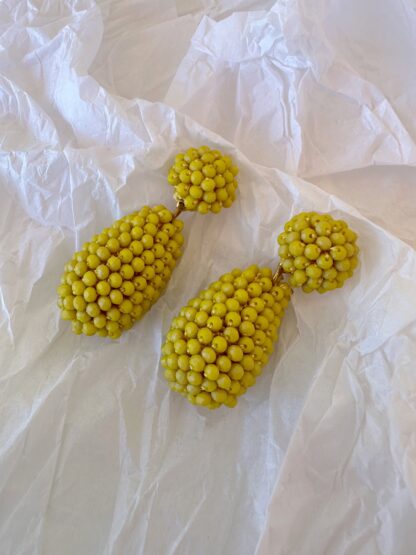 Benedita - summer earrings, handmade earrings, yellow earrings, beads earrings καλοκαιρινα σκουλαρικια, χειροποιητα σκουλαρικια