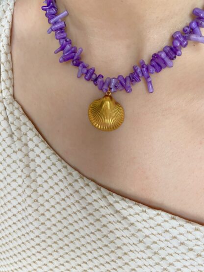 Marisol - coral necklace, shell necklace