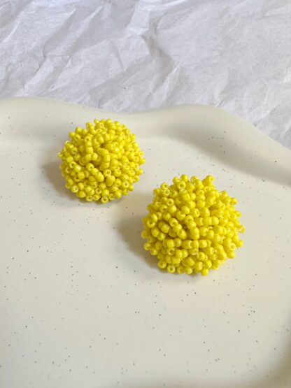 Gracie - summer earrings, bead earrings, handmade earrings, yellow earrings, καλοκαιρινα σκουλαρικια, χειροποιητα σκουλαρικια, κίτρινα σκουλαρικια, σκουλαρικια με χαντρες