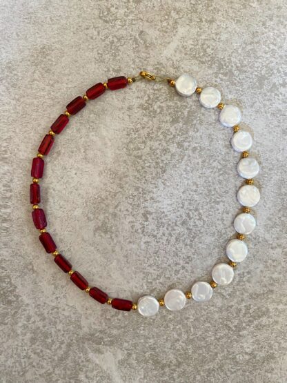 Meela - handmade necklace, summer necklace, pearl necklace, χειροποιητο κολιε , καλοκαιρινο κολιε, κολιε χαντρες