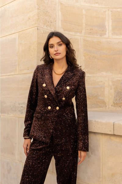 Nala blazer - sequin blazer, sequin jacket, σακακι με παγετεσ, σακακι σταυρωτο, σακακι μεσατο
