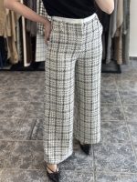 Freddie trousers - lumina trousers, tweed trousers, black and white trousers, palazzo trousers, straight leg trousers, λουμια παντελονι, τουιντ παντελονι, ασπροομαυρο παντελονι