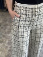 Freddie trousers - lumina trousers, tweed trousers, black and white trousers, palazzo trousers, straight leg trousers, λουμια παντελονι, τουιντ παντελονι, ασπροομαυρο παντελονι