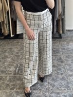 Freddie trousers - lumina trousers, tweed trousers, black and white trousers, palazzo trousers, straight leg trousers, λουμια παντελονι, τουιντ παντελονι, ασπροομαυρο παντελονι