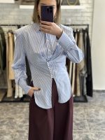 Anna shirt - lumina shirt, blue shirt, shirt with shoulderpads, striped shirt,λουμινα πουκαμισο, μπλε πουκαμισο, ριγε πουκαμισο ,πουκαμισο με βατες