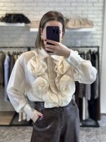 Rosa shirt - cream shirt, going out shirt, silk shirt, κρεμ πουκααμισο, βραδινο πουκαμισο