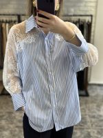Ellen shirt - striped shirt, lace shirt, cotton shirt, oversized shirt, ριγε πουκαμισο, πουκαμισο με δαντελα, πουκαμισο μακρυ, πουκαμισο oversized, πουκαμισο ποπλινα, πουκαμισο βαμβακερο