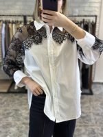 Ellen shirt - white shirt, lace shirt, cotton shirt, oversized shirt, λευκο πουκαμισο, πουκαμισο με δαντελα, πουκαμισο μακρυ, πουκαμισο oversized, πουκαμισο ποπλινα, πουκαμισο βαμβακερο