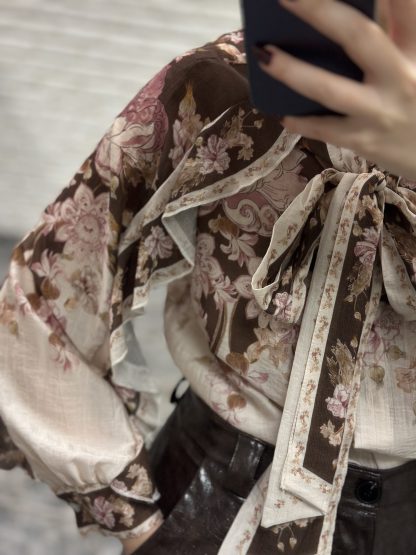 erietta shirt - bow shirt, top, frill shirt, πουκαμισο, φλοραλ πουκαμισο, φλοραλ μπλουζα