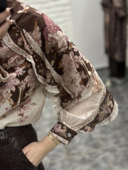 erietta shirt - bow shirt, top, frill shirt, πουκαμισο, φλοραλ πουκαμισο, φλοραλ μπλουζα