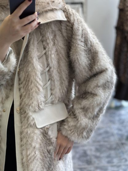 Carin coat - faux fur coat, white fur coat, οικολιγκη γουνα, μακρια γοουνα, λευκη γουνα