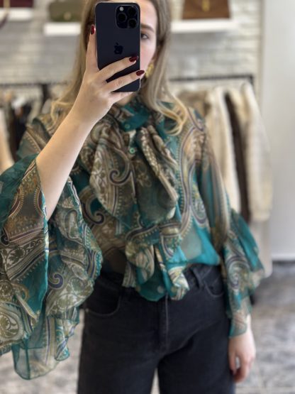Jessica shirt - green shirt, paisley print shirt, boho shirt, πρασινο πουκαμισο, πουκαμισο με λαχουρια, boho style, boho πουκαμισο