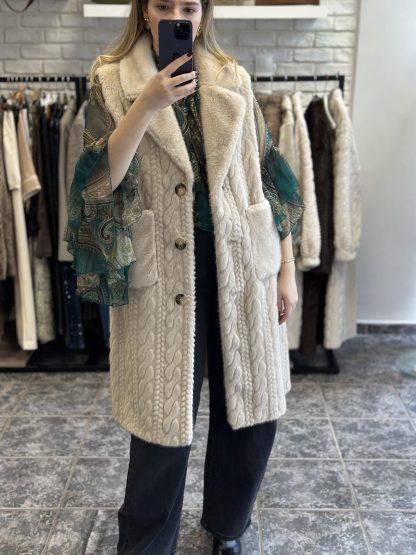 Nancy fur gillet - fur gillet, eco fur, eco fur gillet, long Gillet, μακρυ γιλεκο, γουνινο γιλεκο, οικολογικη γουνα