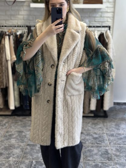 Nancy fur gillet - fur gillet, eco fur, eco fur gillet, long Gillet, μακρυ γιλεκο, γουνινο γιλεκο, οικολογικη γουνα