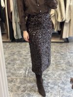 Linnea brown - shiny skirt, sequin skirt, midi skirt, pencil skirt, φουστα με παγιετες, μιντι φουστα, στενη φουστα