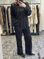 Leonnie set - satin set, black set, pyjama set, embellished set, μαυρο σετ, πυτζαμα σετ, σατεν σετ