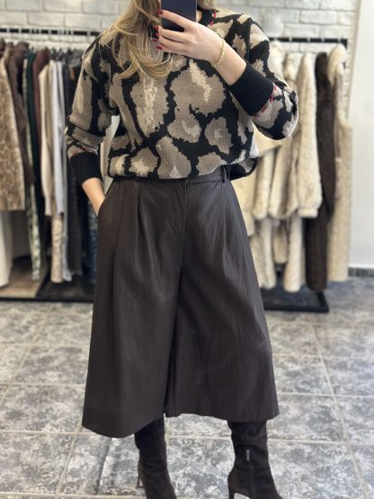 Annette bermuda- bermuda shorts, leather bermuda shorts, brown bermuda, καφε βερμουδα, δερματινη βερμουδα