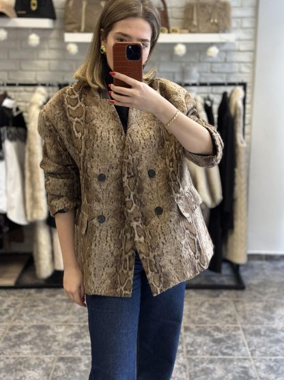 Abela blazer - lumina blazer, woolblazer, brown blazer, snake print blazer, oversized blazer, σακακι lumina, σακακι καφε, σακακι φιδε, σακακι snake print, oversized σακακι