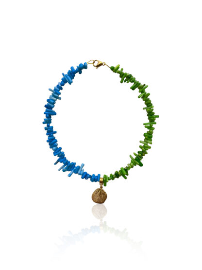 Ines - summer necklace, coral necklace, καλοκαιρινο κολιε, χειροποοητο κολιε