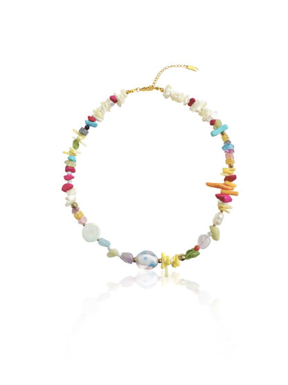 Marsha - summer necklace, handmade necklace, colourful necklace, καλοκαιρινο κολιε, χειροποιητο κολιε, κολιε με χαντρες, κολιε με χρωματα