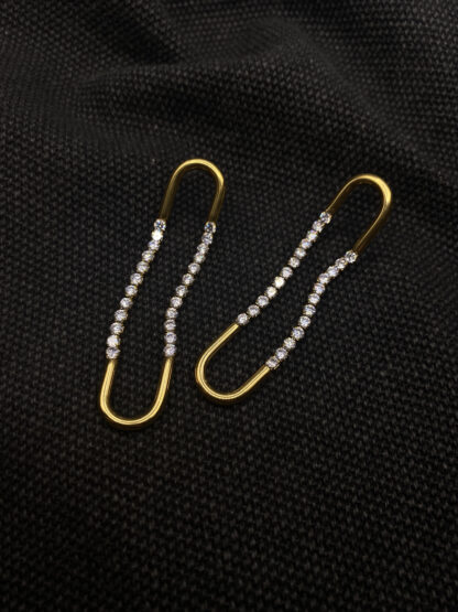 Nizan - gold earrings, zircon, stainless steel, χρυσα σκουλαρικια, ζιργκον, ανοξειδωτο ατσαλι