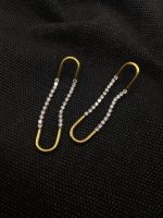 Nizan - gold earrings, zircon, stainless steel, χρυσα σκουλαρικια, ζιργκον, ανοξειδωτο ατσαλι