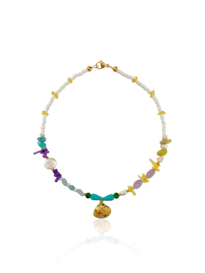Robyn - summer necklace, handmade necklace, χειροποιητο κολιε, καλοκαιρινο κολιε, κολιε με κοχυλι