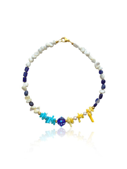 Rosa - handmade necklace, summer necklace, χειροποιητο κολιε, καλοκαιρινο κολιε