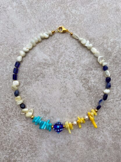 Rosa - handmade necklace, summer necklace, χειροποιητο κολιε, καλοκαιρινο κολιε