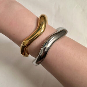 Rosette Gold - gold bracelet, cuff bracelet, stainless steel bracelet, ατσαλινο βραχιολι, χρυσο βραχιολι, βραχιολι χειροπεδα