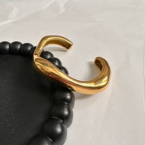 Rosette Gold - gold bracelet, cuff bracelet, stainless steel bracelet, ατσαλινο βραχιολι, χρυσο βραχιολι, βραχιολι χειροπεδα