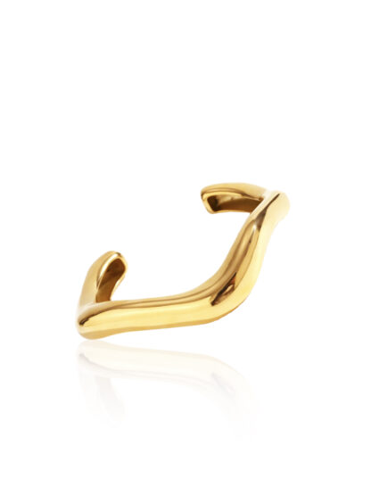 Rosette Gold - gold bracelet, cuff bracelet, stainless steel bracelet, ατσαλινο βραχιολι, χρυσο βραχιολι, βραχιολι χειροπεδα