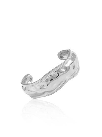 Sidonie silver - stainless steel bracelet, silver bracelet, cuff bracelet, ασημι βραχιολι, βραχιολι χειροπεδα, ατσαλινο βραχιολι