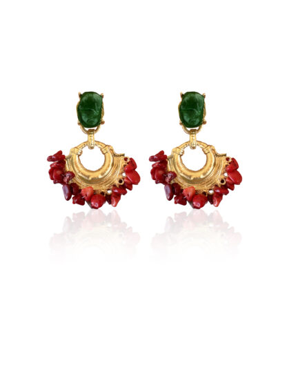 Vega red - Vega blue - vintage earrings, handmade earrings, coral earrings, summer earrings, χειροποιητα σκουλαρικια, καλοκαιρινα σκουλαρικια, κοκκινα σκουλαρικια, βιντατζ σκουλαρικια, σκουλαρικια κοραλλια