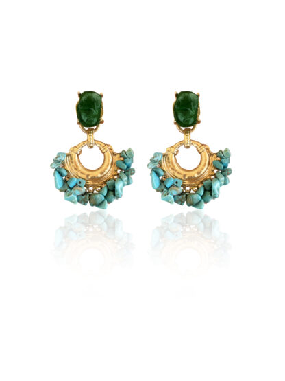 Vega blue - vintage earrings, handmade earrings, turquoise earrings, summer earrings, χειροποιητα σκουλαρικια, καλοκαιρινα σκουλαρικια, τιρκουαζ σκουλαρικια, βιντατζ σκουλαρικια