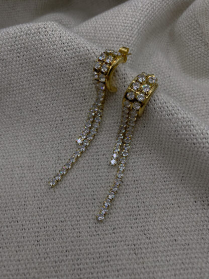 Yohanna - gold earrings, glam earrings, zircon, χρυσα σκουλαρικια, ζιργκον