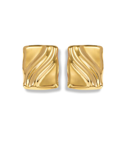 Alexa gold - gold earrings, golden earrings, stud earrings, stainless steel earrings, statement earrings, vintage earrings, χρυσα σκουλαρικια, σκουλαρικια με καρφι, ατσαλινα σκουλαρικια