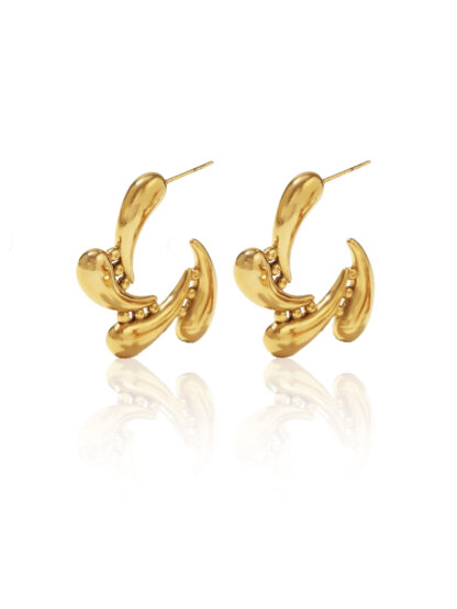 Andromeda - gold earrings, gold hoops, stainless steel earrings, χρυσα σκουλαρικια, χρυσοι κρικοι, κρικοι ατσαλι