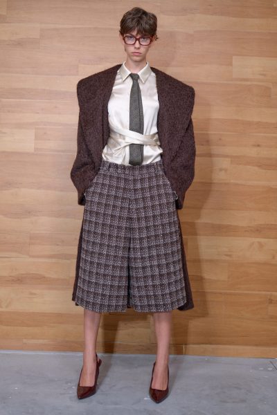 Romyla bermuda -bermuda shorts, bermuda pants, tweed pants, brown pants, βερμουδα tweed, βερμουδα καφε