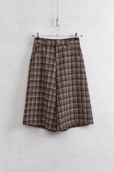 Romyla bermuda -bermuda shorts, bermuda pants, tweed pants, brown pants, βερμουδα tweed, βερμουδα καφε