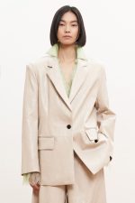 James blazer - lumina blazer, eco leather blazer, oversizeed blazer, cream blazer, Lumina σακακι, σακακι δερματινη, σακακι εκρου