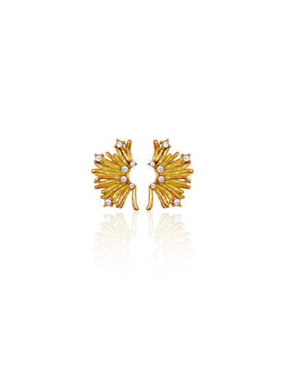 carly - flower earrings, gold earrings, stud earrings, stainless steel earrings, χρυσα σκουλαρικια, σκουλαρικια απο ατσαλι