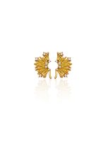 carly - flower earrings, gold earrings, stud earrings, stainless steel earrings, χρυσα σκουλαρικια, σκουλαρικια απο ατσαλι