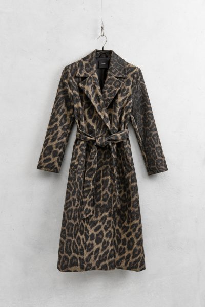 cece coat - leopard print coat, wool coat, wool blend coat, long coat,παλτο λεοπαρ, μαλλινο παλτο, παλτο απο μιξη μαλλιου, μακρυ παλτο