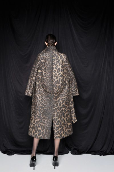 cece coat - leopard print coat, wool coat, wool blend coat, long coat,παλτο λεοπαρ, μαλλινο παλτο, παλτο απο μιξη μαλλιου, μακρυ παλτο